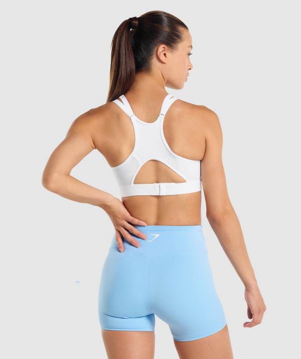 Damske Športové Podprsenky Gymshark Mesh Neckline Biele | EI4059312
